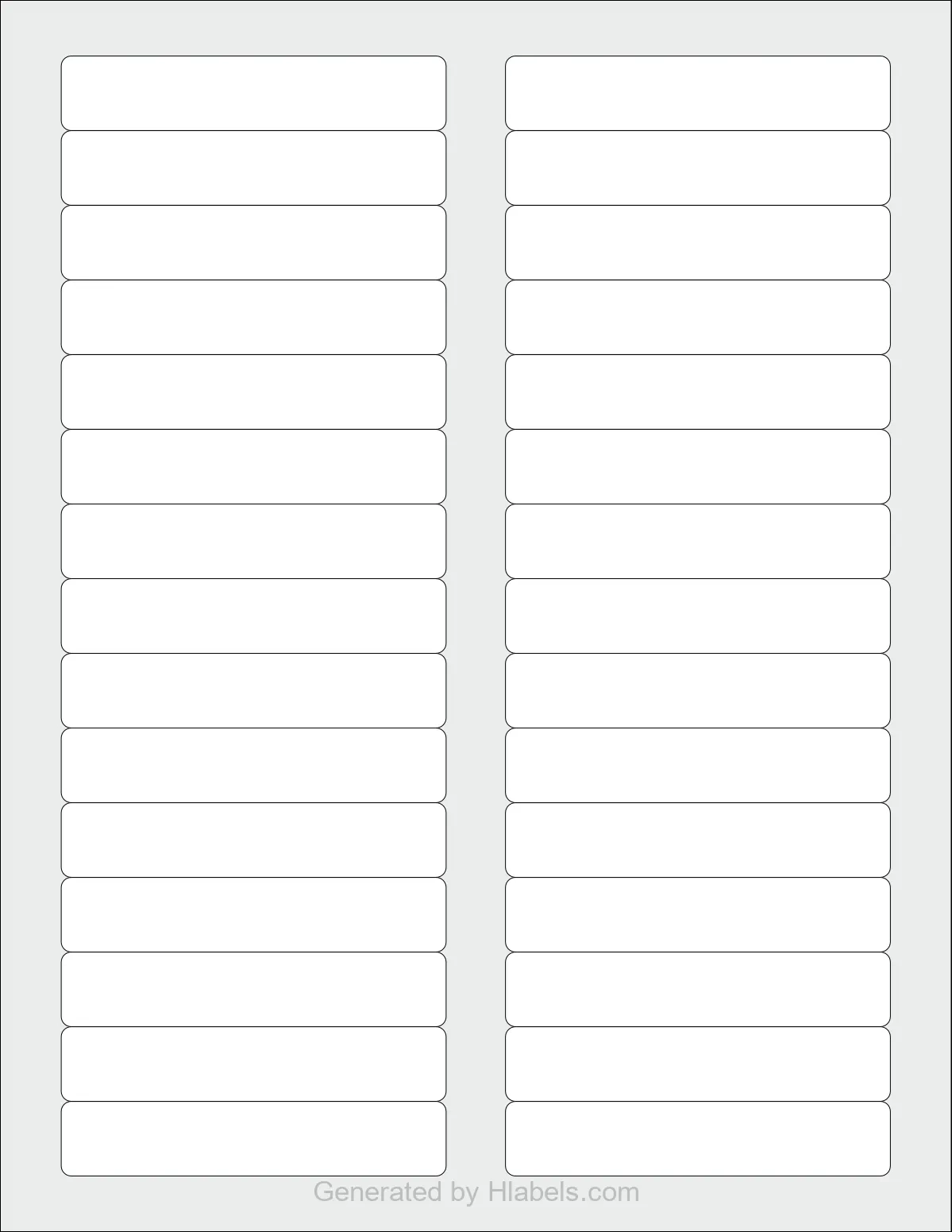 Blank Labels Template Printable