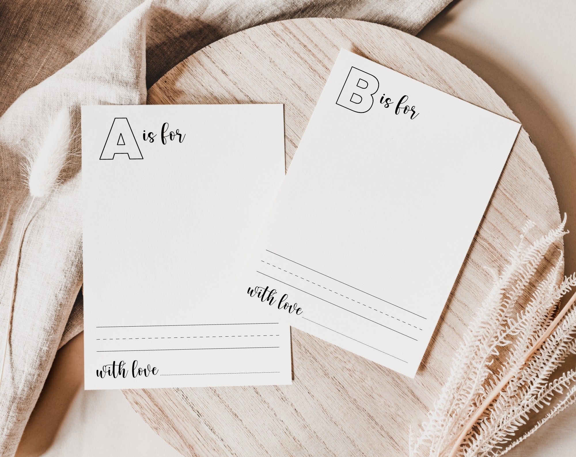 Baby s First ABC Book Blank Version Draw Your Own Baby Shower Activity Printable File 2 Sizes Included