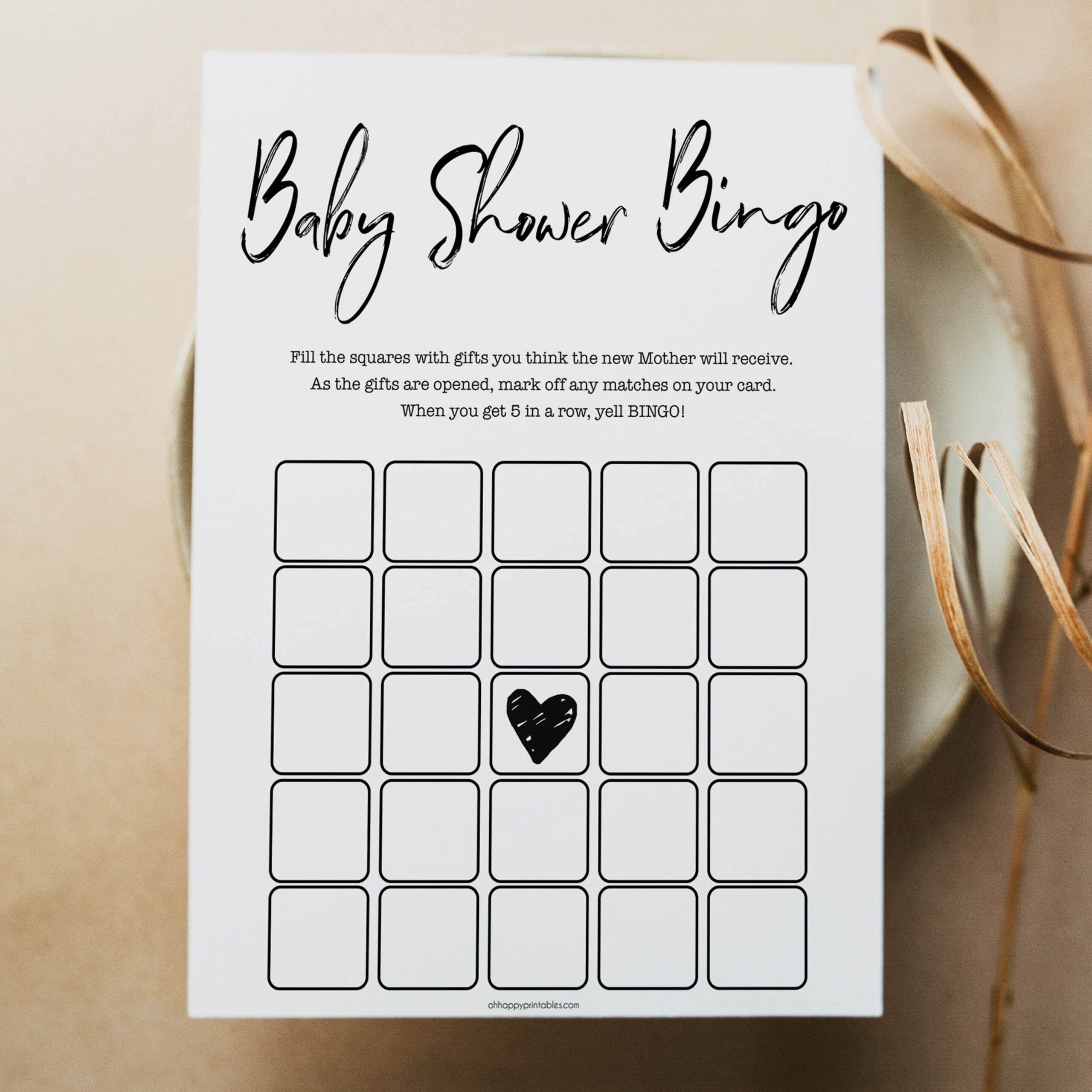Baby Shower Bingo Printable Gender Neutral Baby Shower Games 