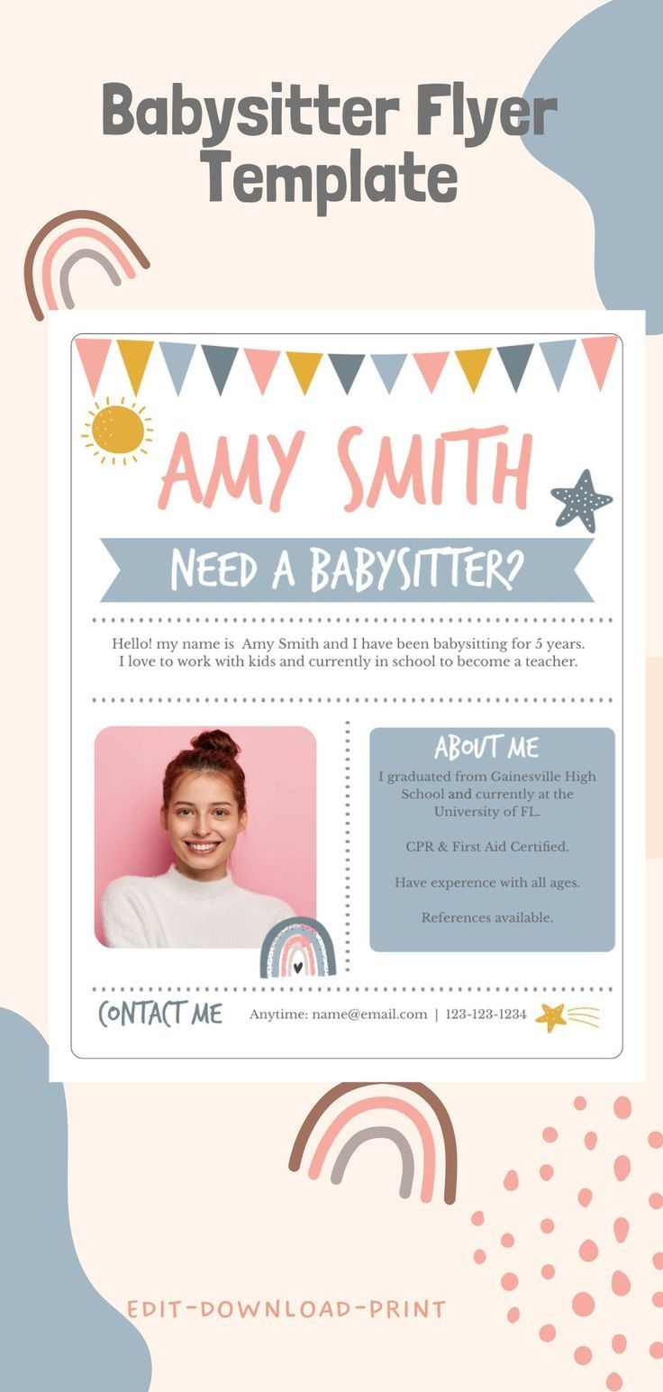 Printable Blank Babysitting Flyers
