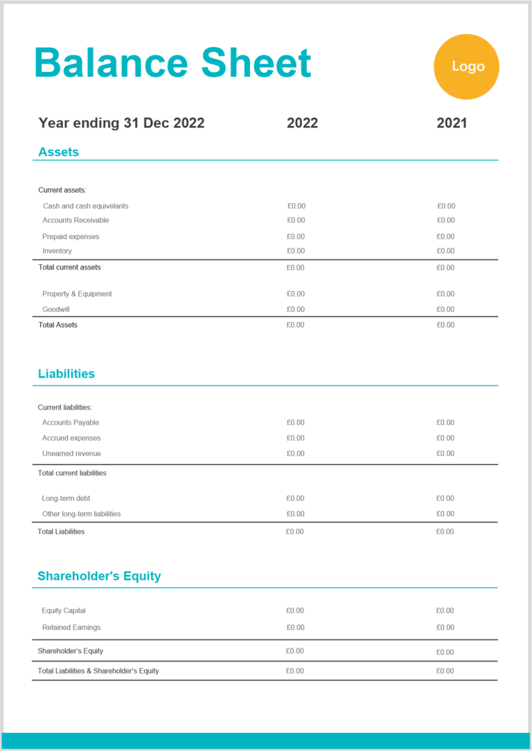 Balance Sheet Template Free Download In Excel Zervant