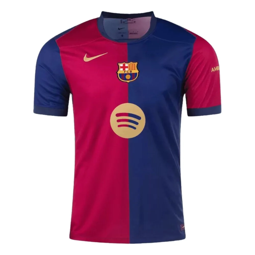 Barcelona Home Soccer Jersey 2024 25 Spotify Logo Without Text 