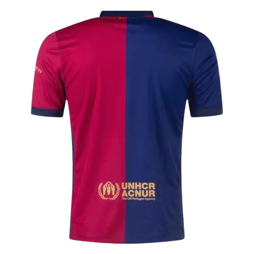 Barcelona Home Soccer Jersey 2024 25 Spotify Logo Without Text 