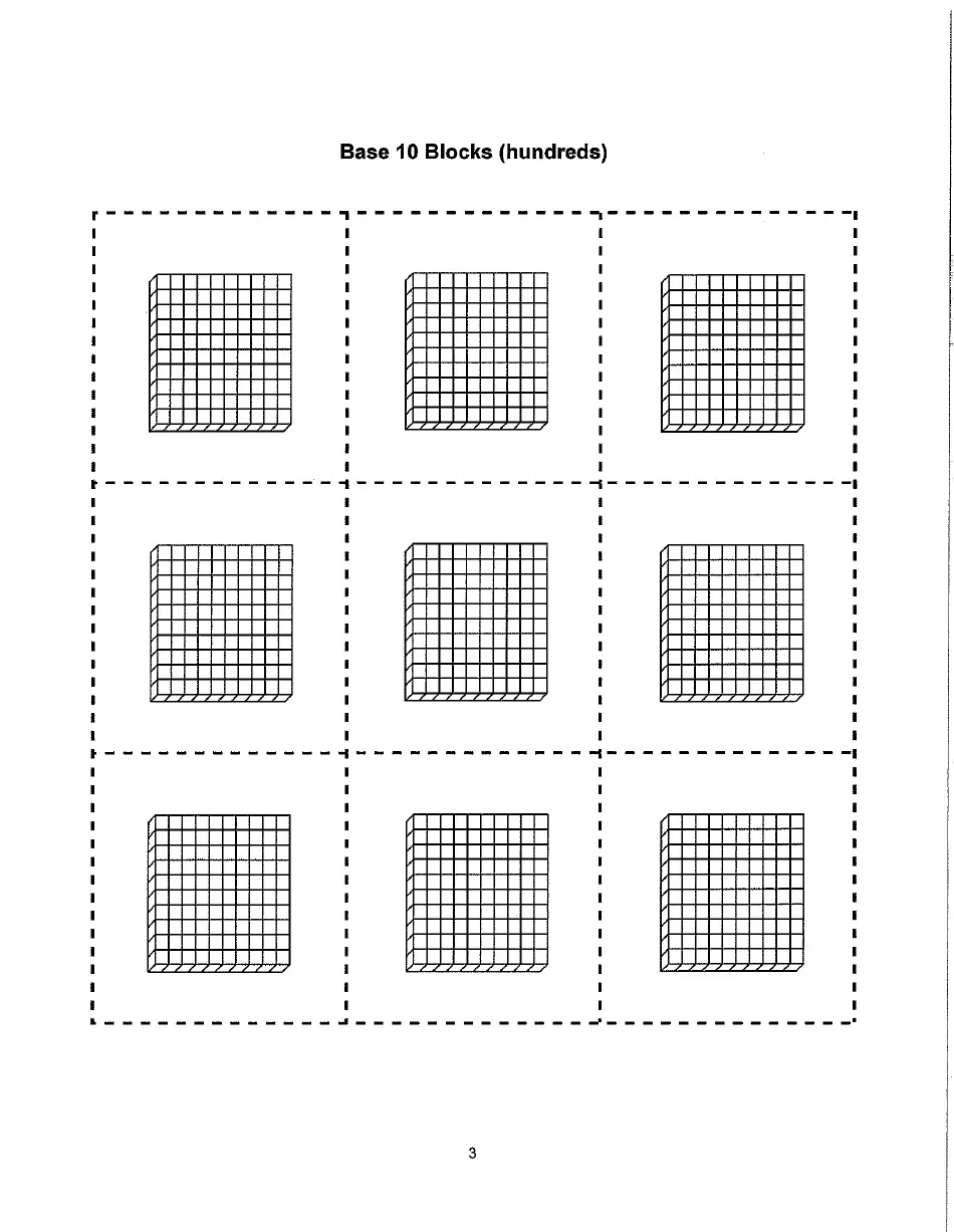 Base Ten Grids Blank Printable