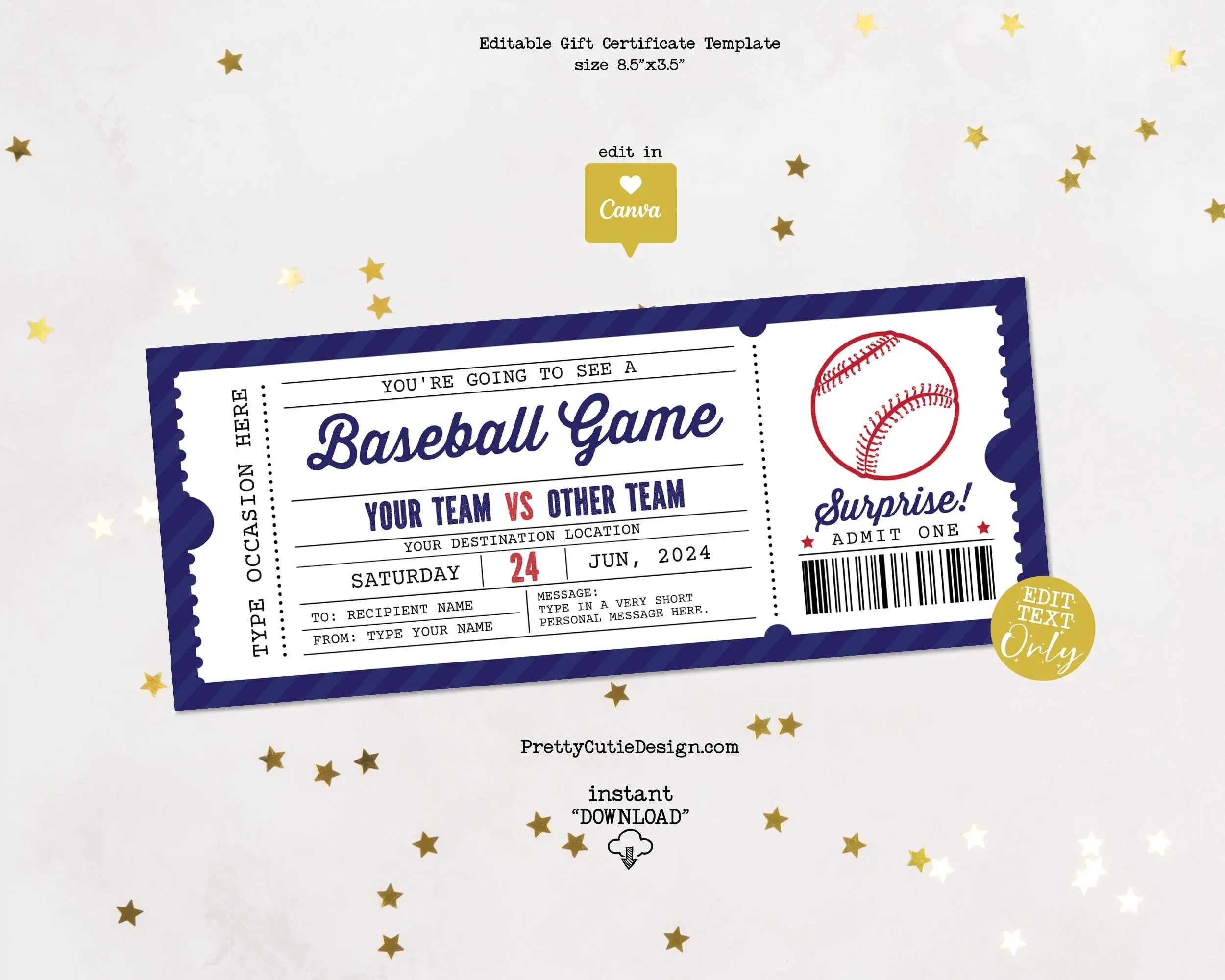 Baseball Blank Tickets Printable