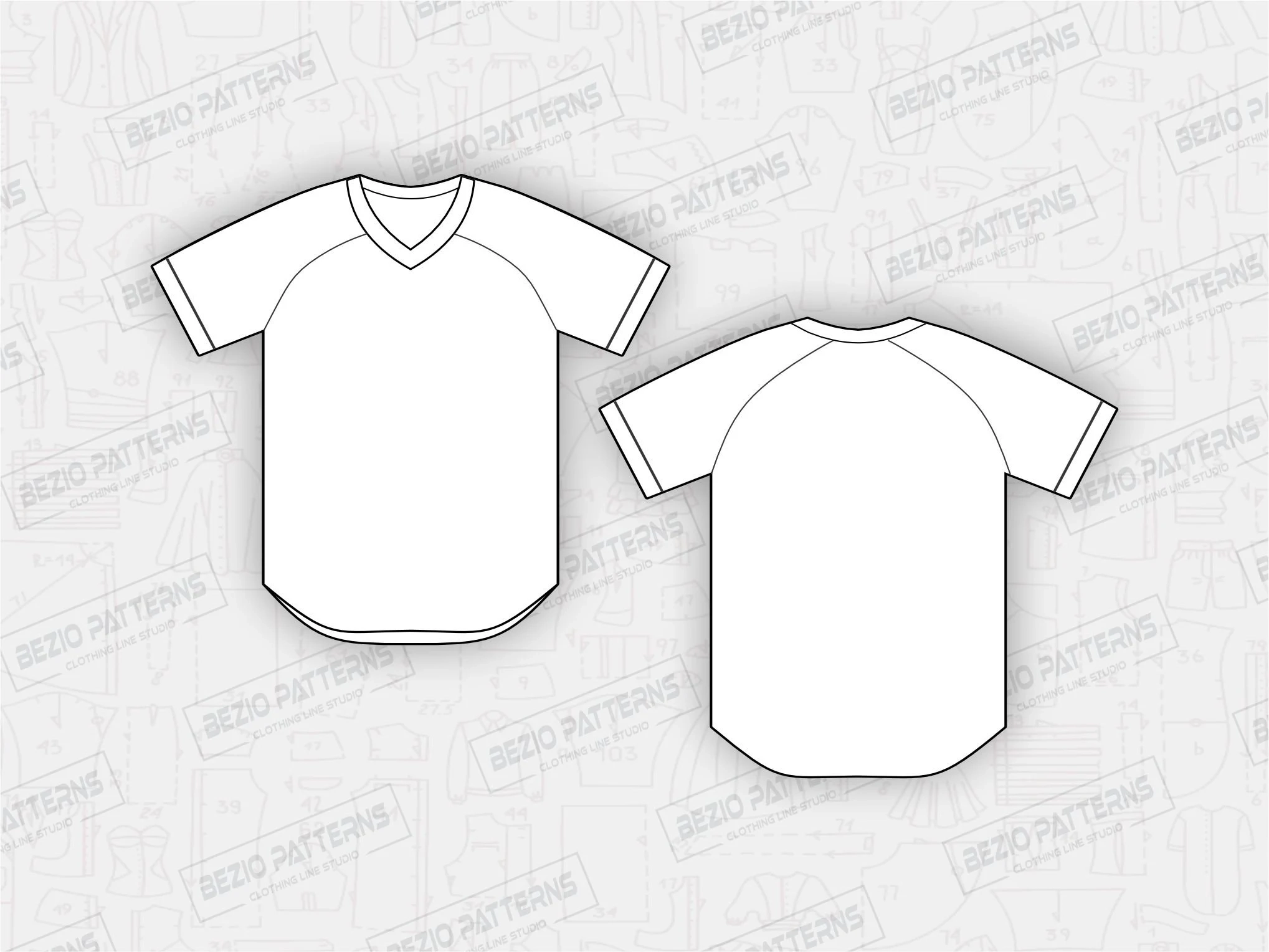 Baseball Jersey V Neck Jugend Kinder Schnittmuster PDF 