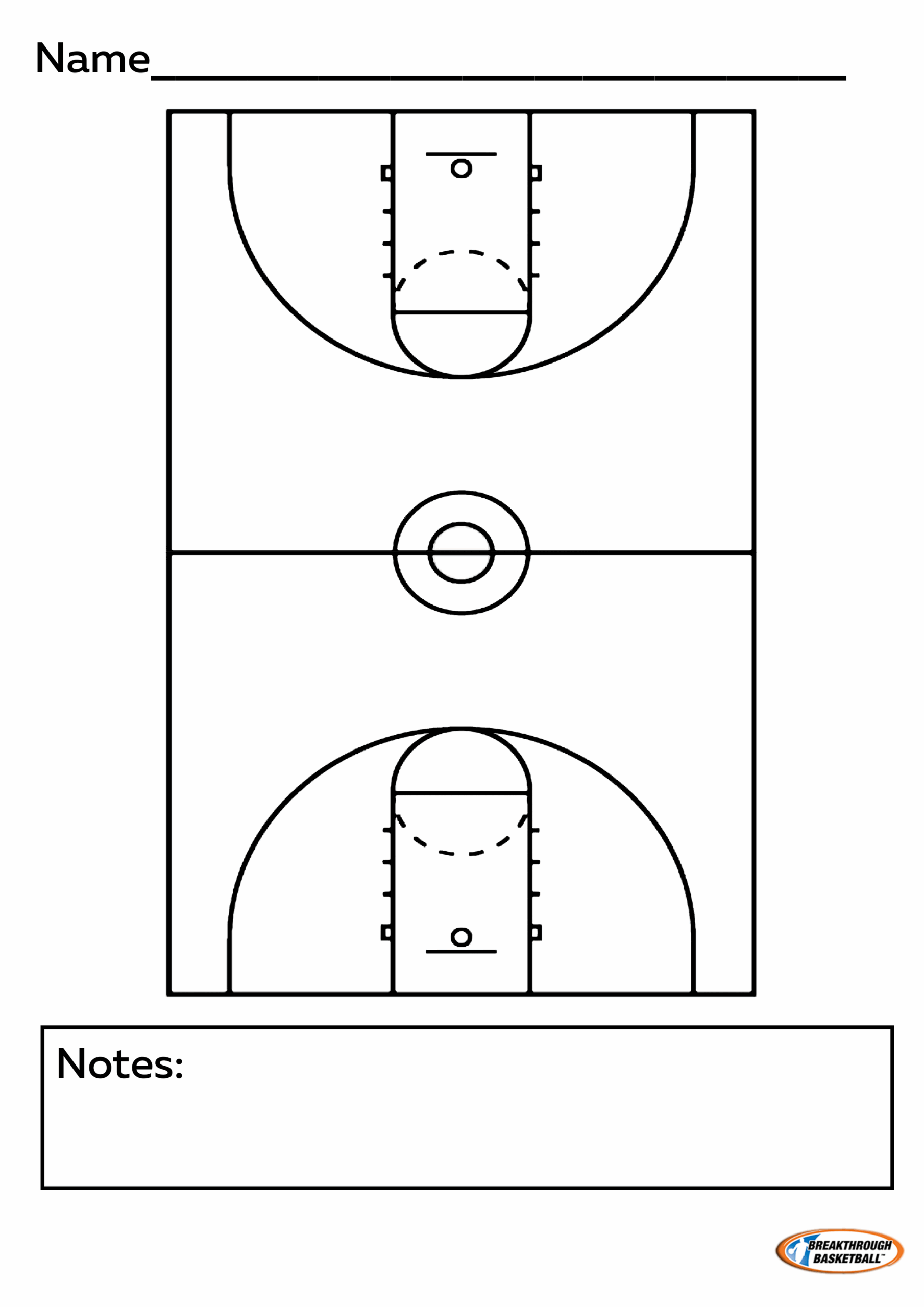 Blank Basketball Court Printable