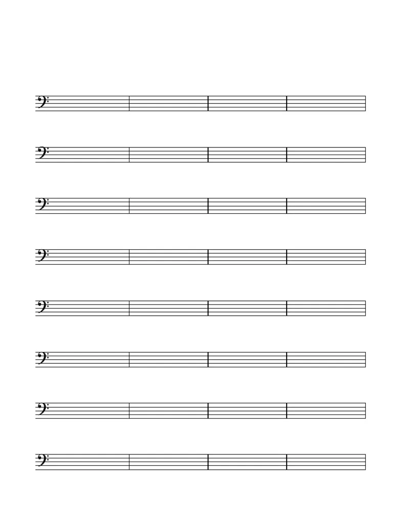 Printable Blank Cello Sheet Music