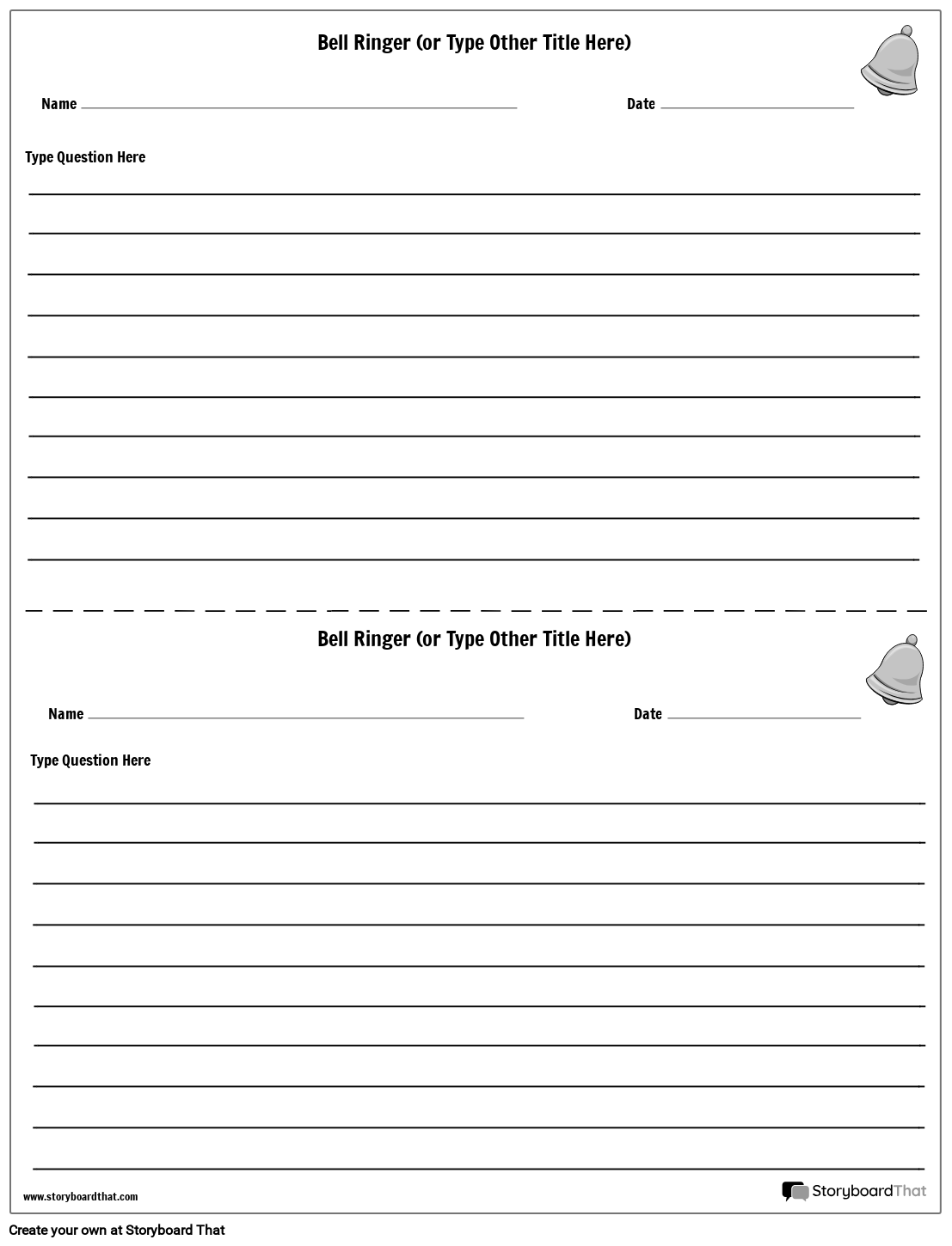 Bell Ringer Worksheets Free Templates From Storyboard That