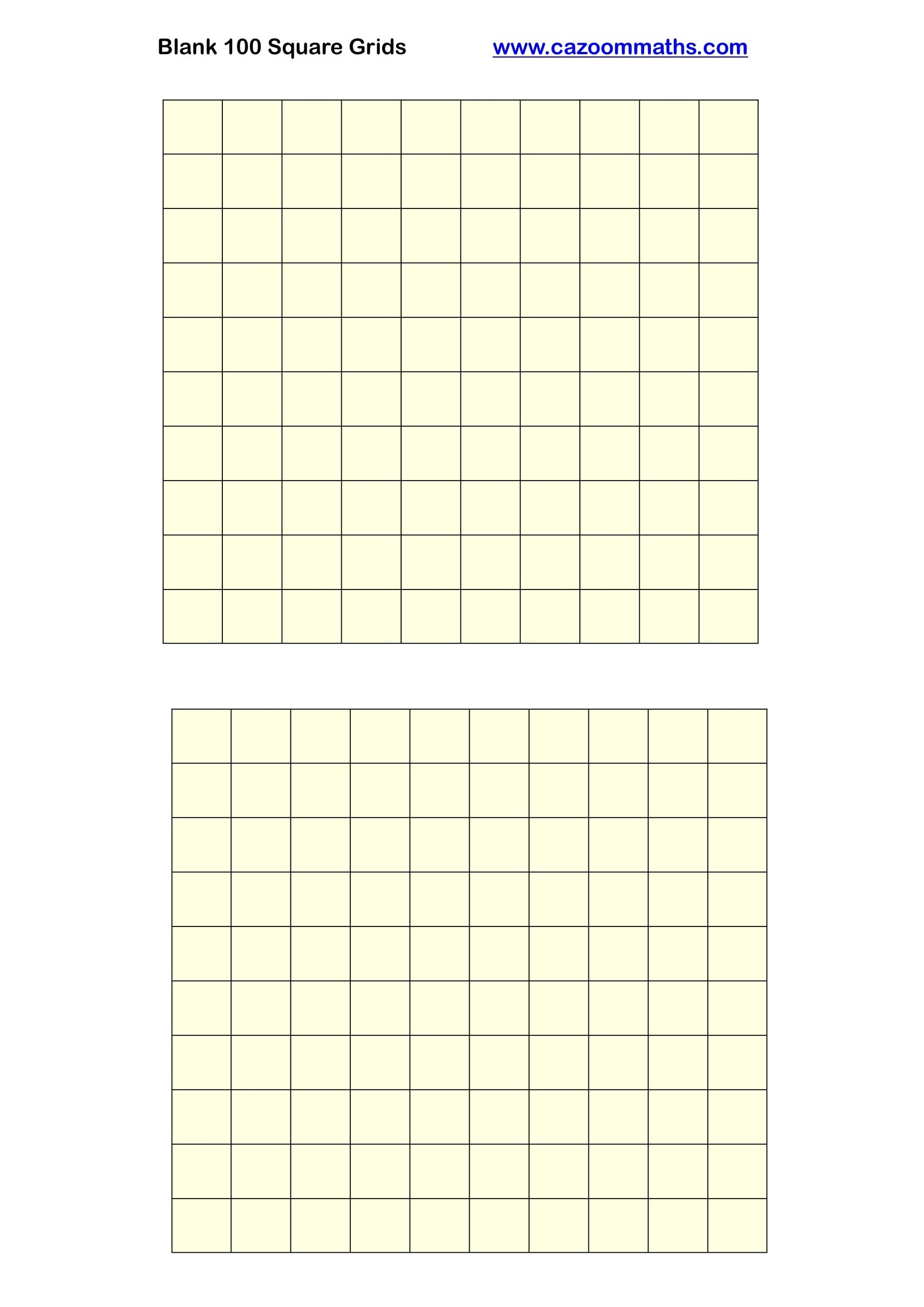 Printable Blank Square Grid