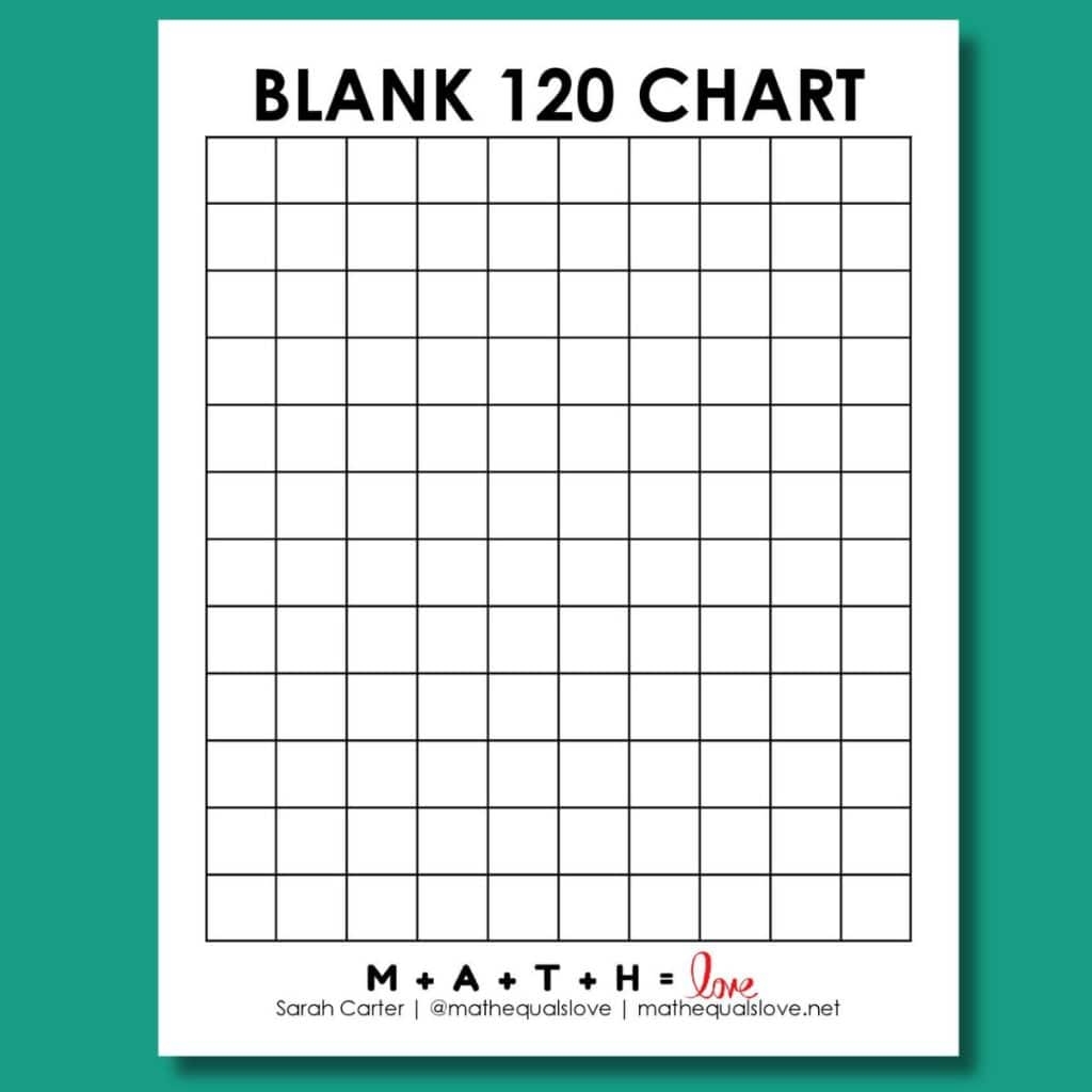 Free Printable Blank Number Chart