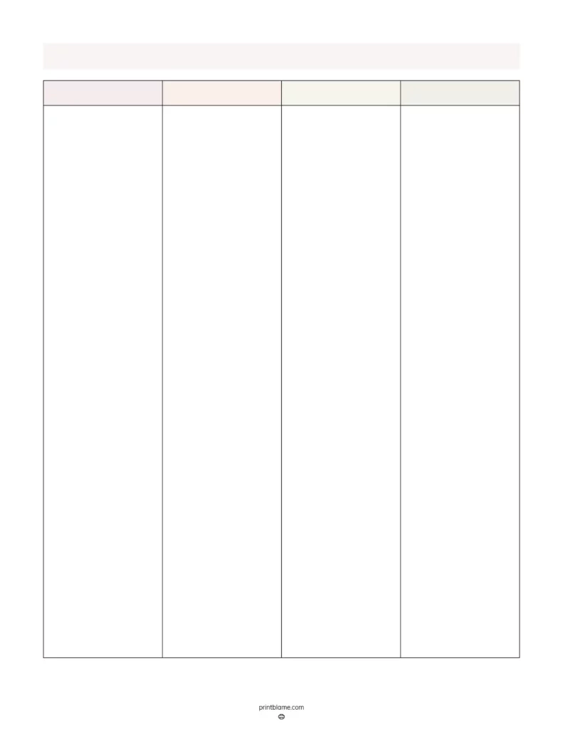 Free Printable Blank Data Tables