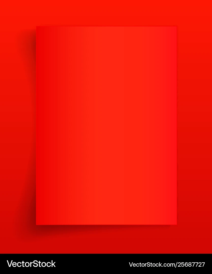 Blank A4 Sheet Red Paper With Shadow Template Vector Image