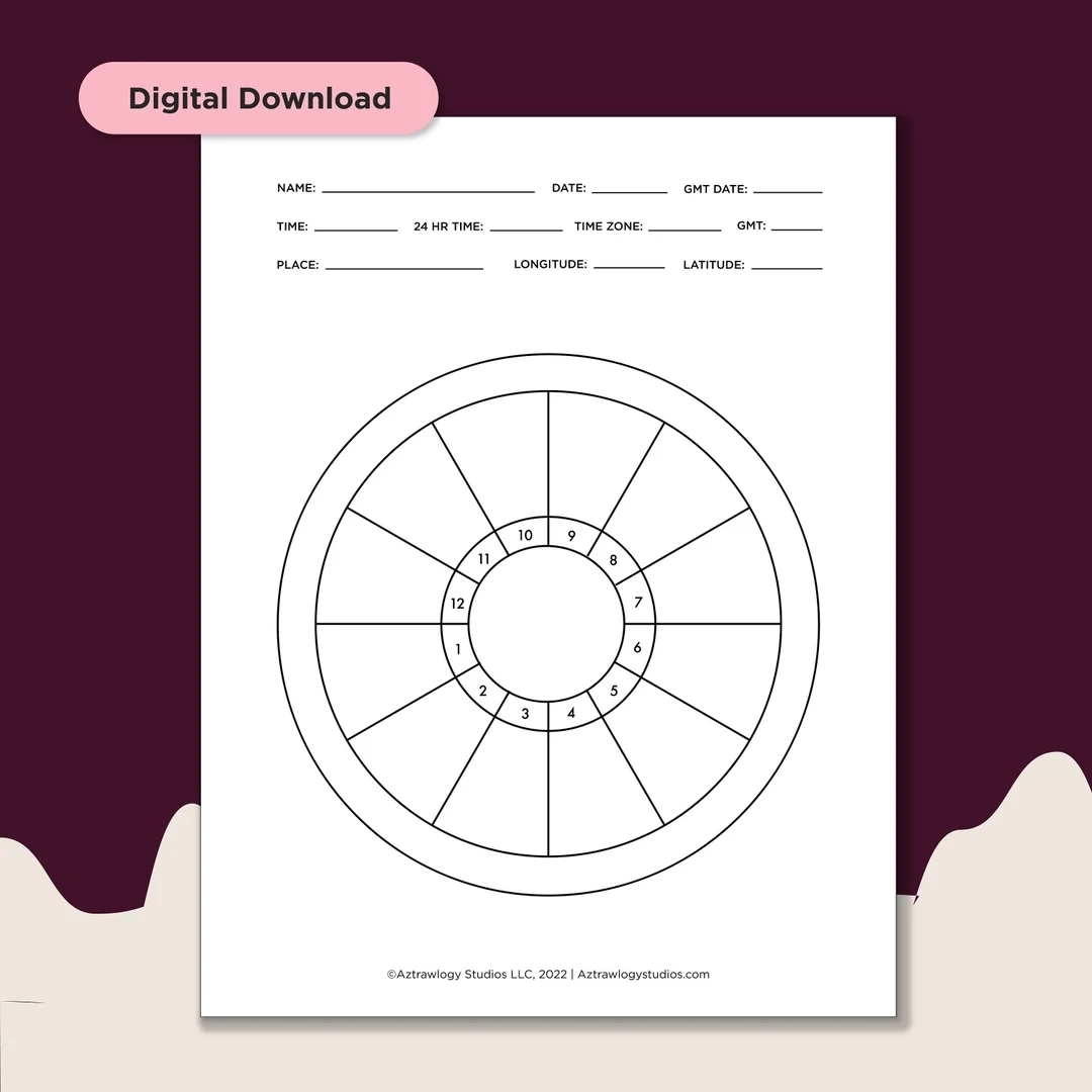 Blank Astrology Chart digital Download Etsy UK