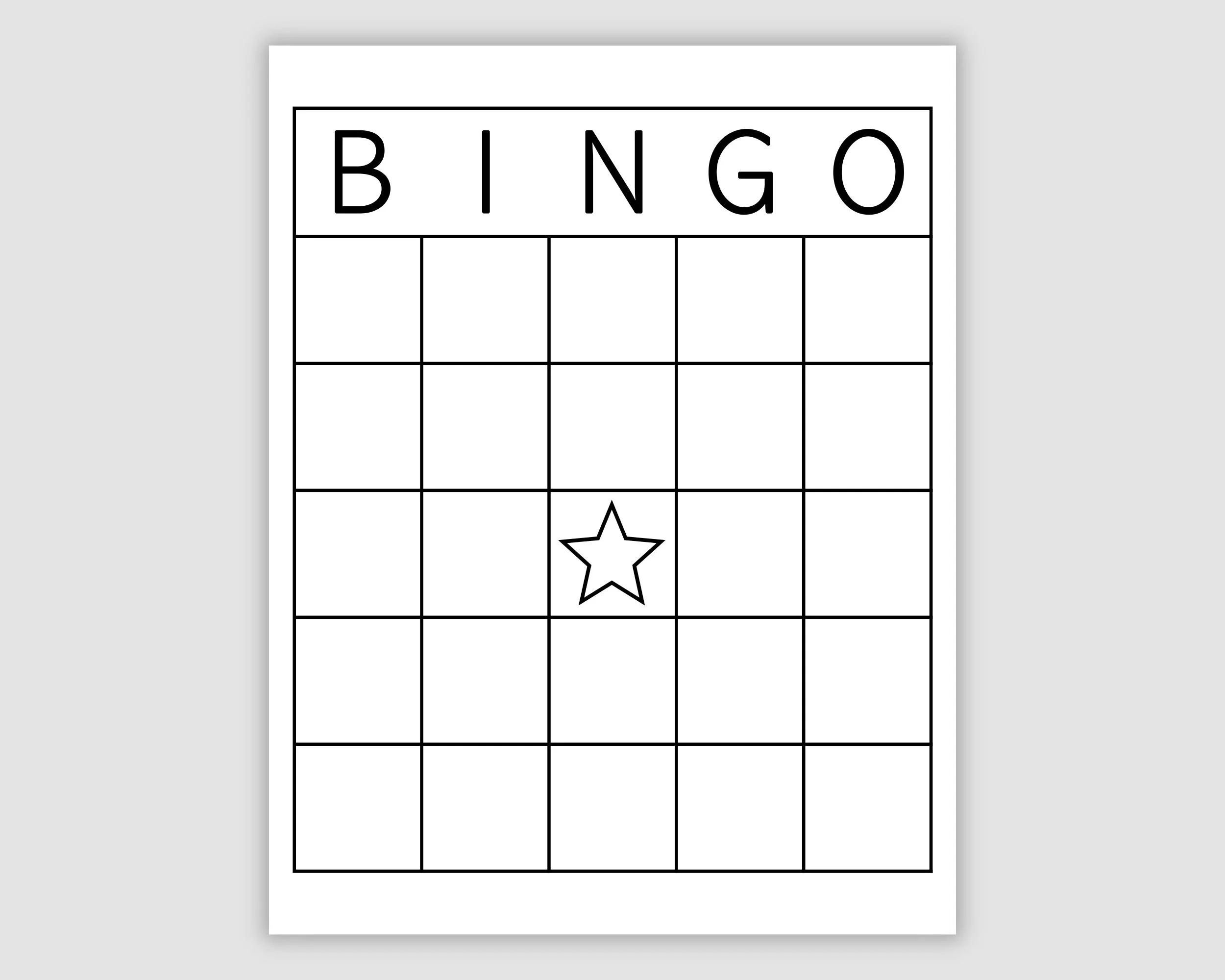 Printable Blank Bingo Cards