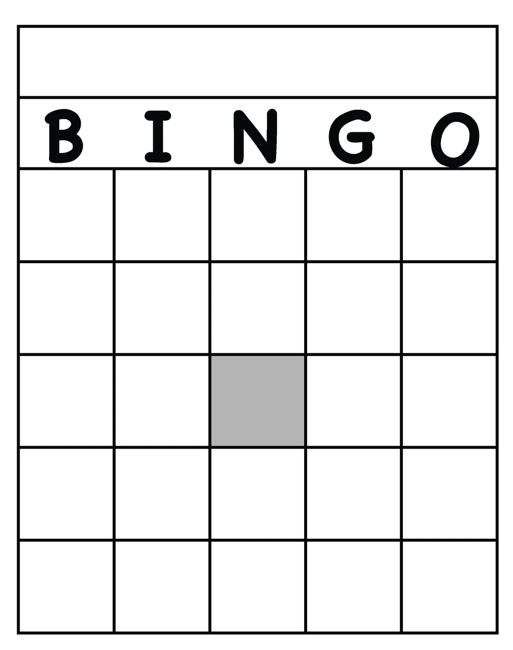 Bingo Boards Printable Blank