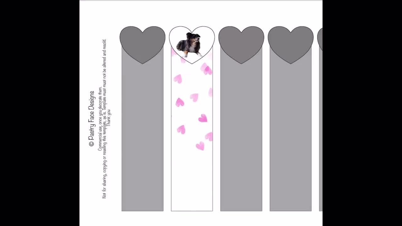 Blank Bookmark Template With Heart Approx 1 5 X 6inch Use In Procreate App Commercial Use Instant Download Pastry Face Designs