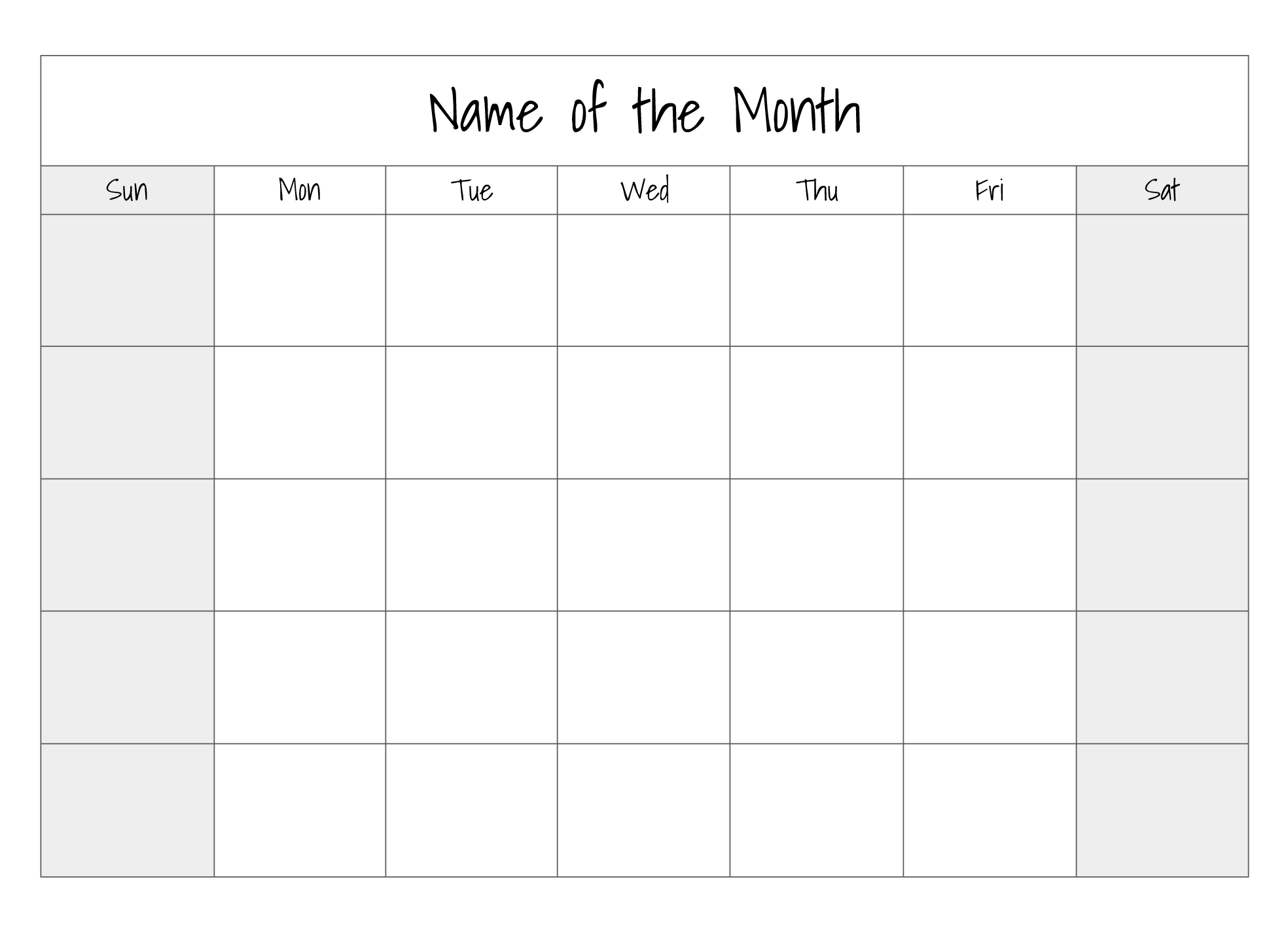 Printable Blank Google Calendar