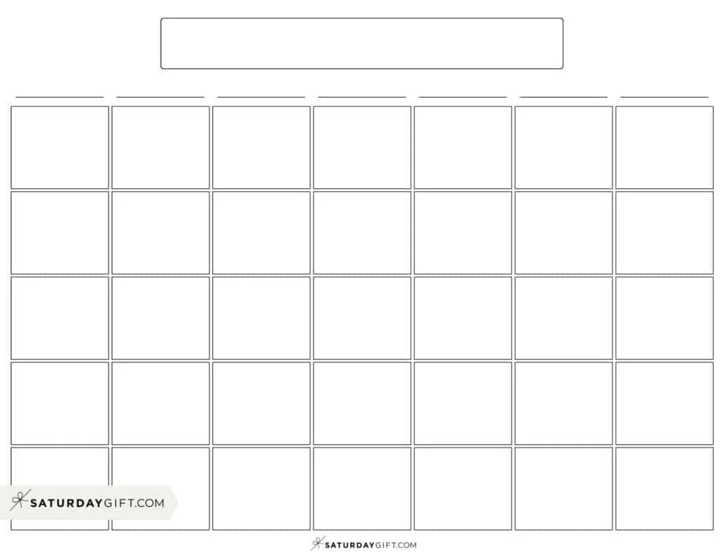 Blank Calander Printables