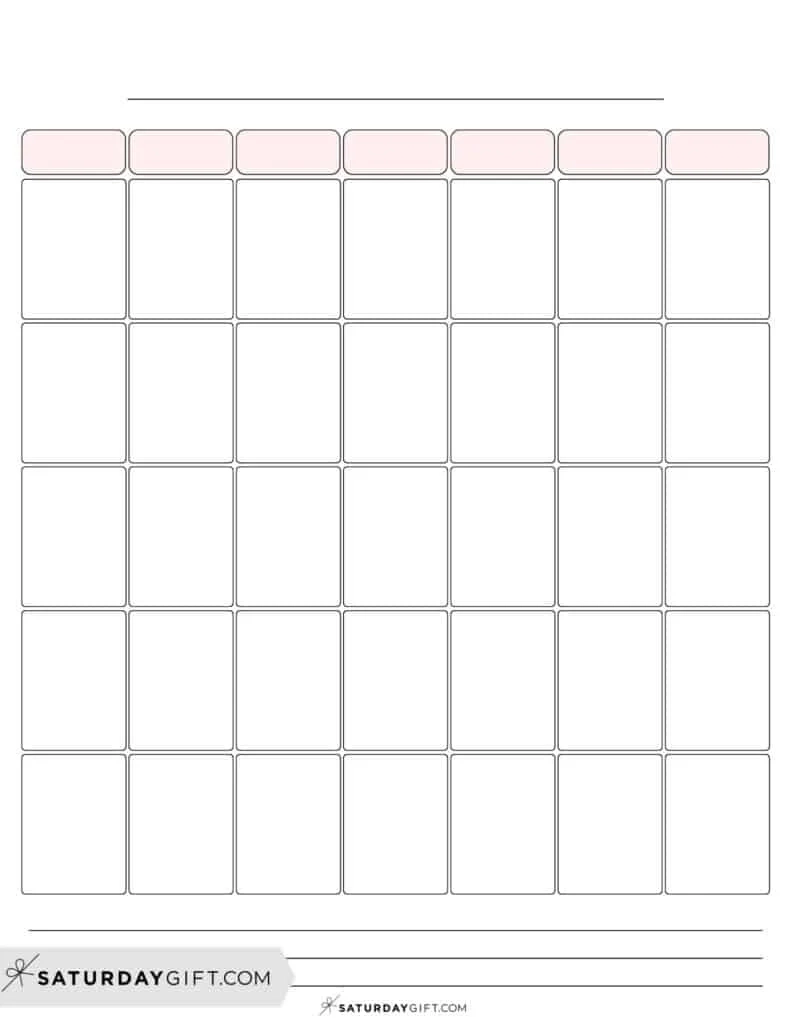 Blank Printable Calendar Pages