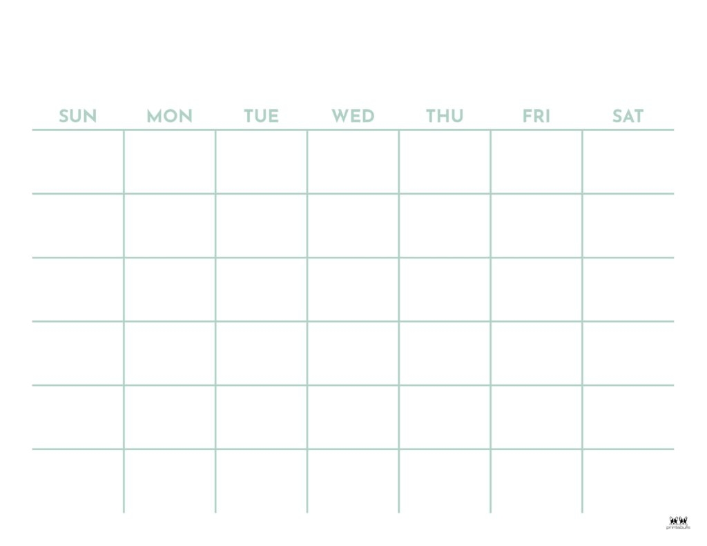 Blank Calendar Year Printable Free