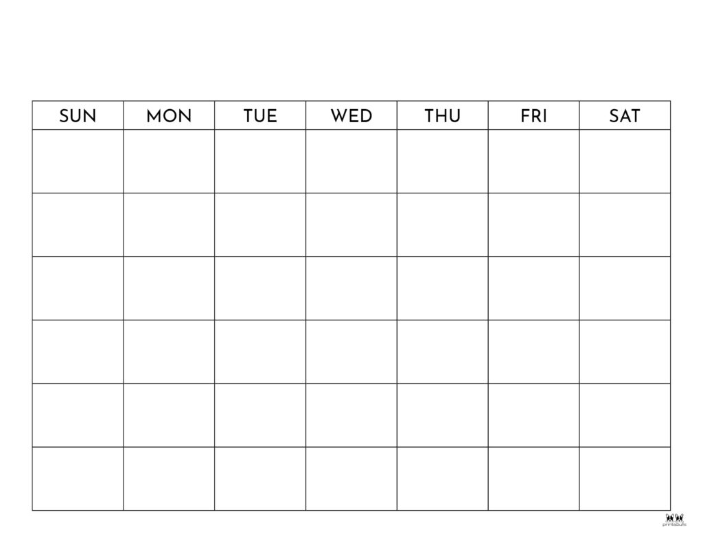 Blank Calendars 15 FREE Printables Printabulls