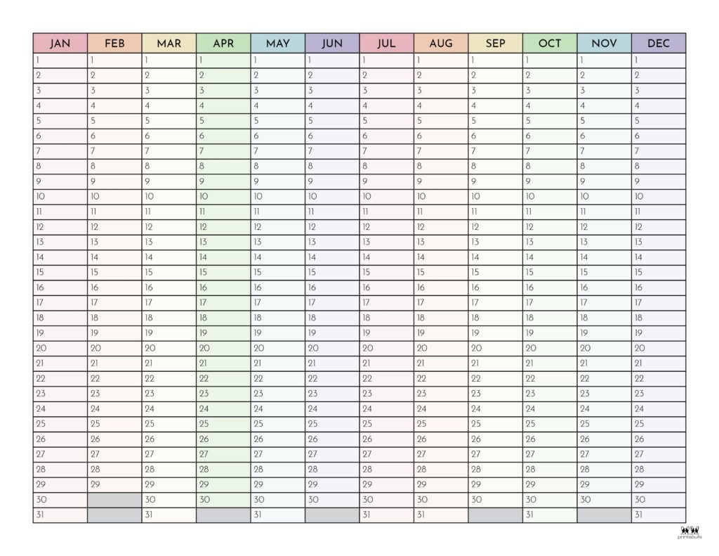 Printable Blank Monthly Chart