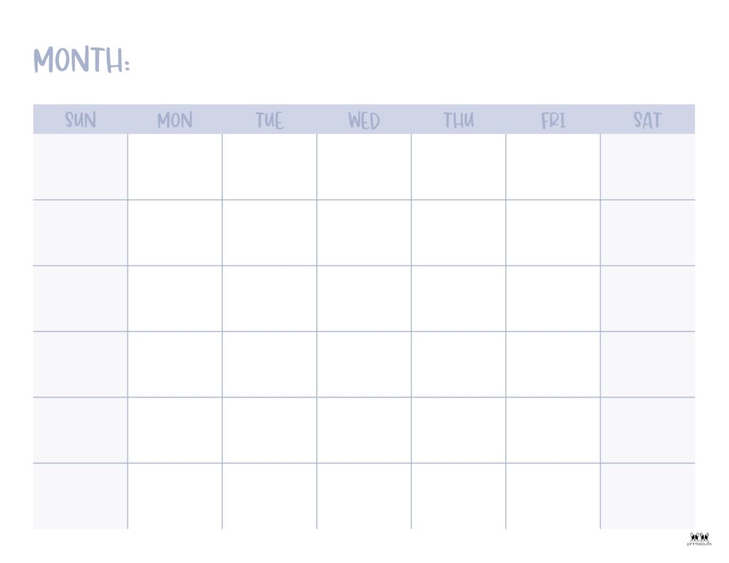 Blank Printable Calendar Monthly