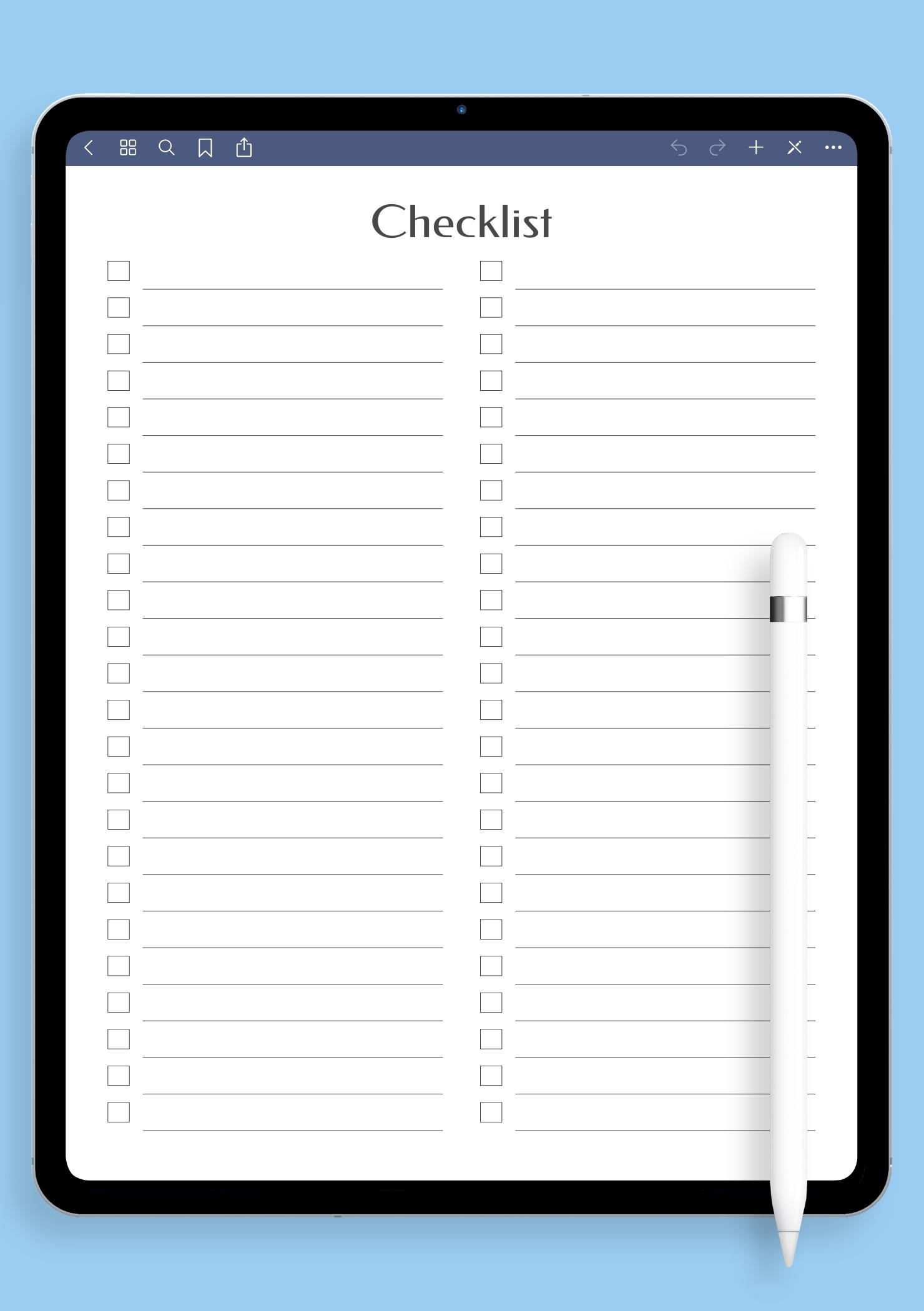 Blank Checklist Template PDF Stay Organized amp Productive