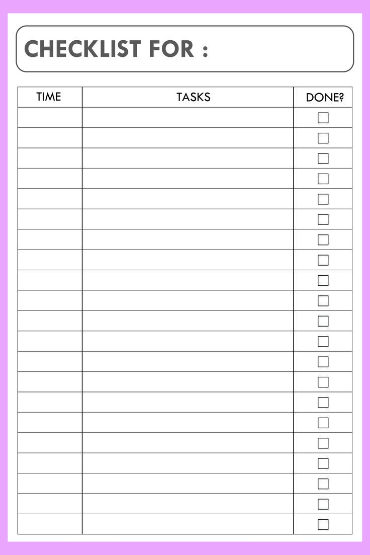 Blank Challenge Checklists Printables