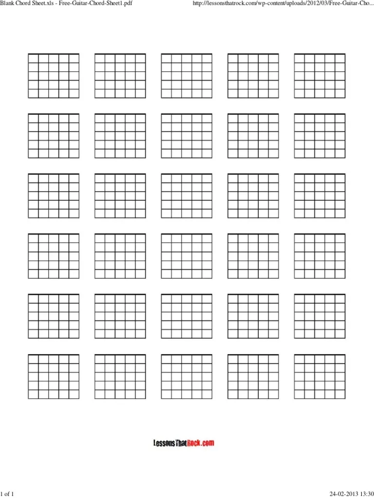 Downloadable Printable Chord Diagrams Blank