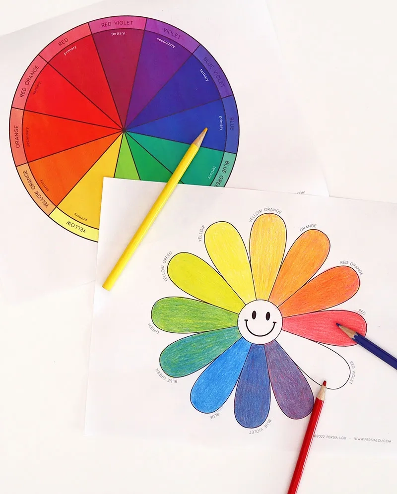 Blank Printable Triangel Color Wheel