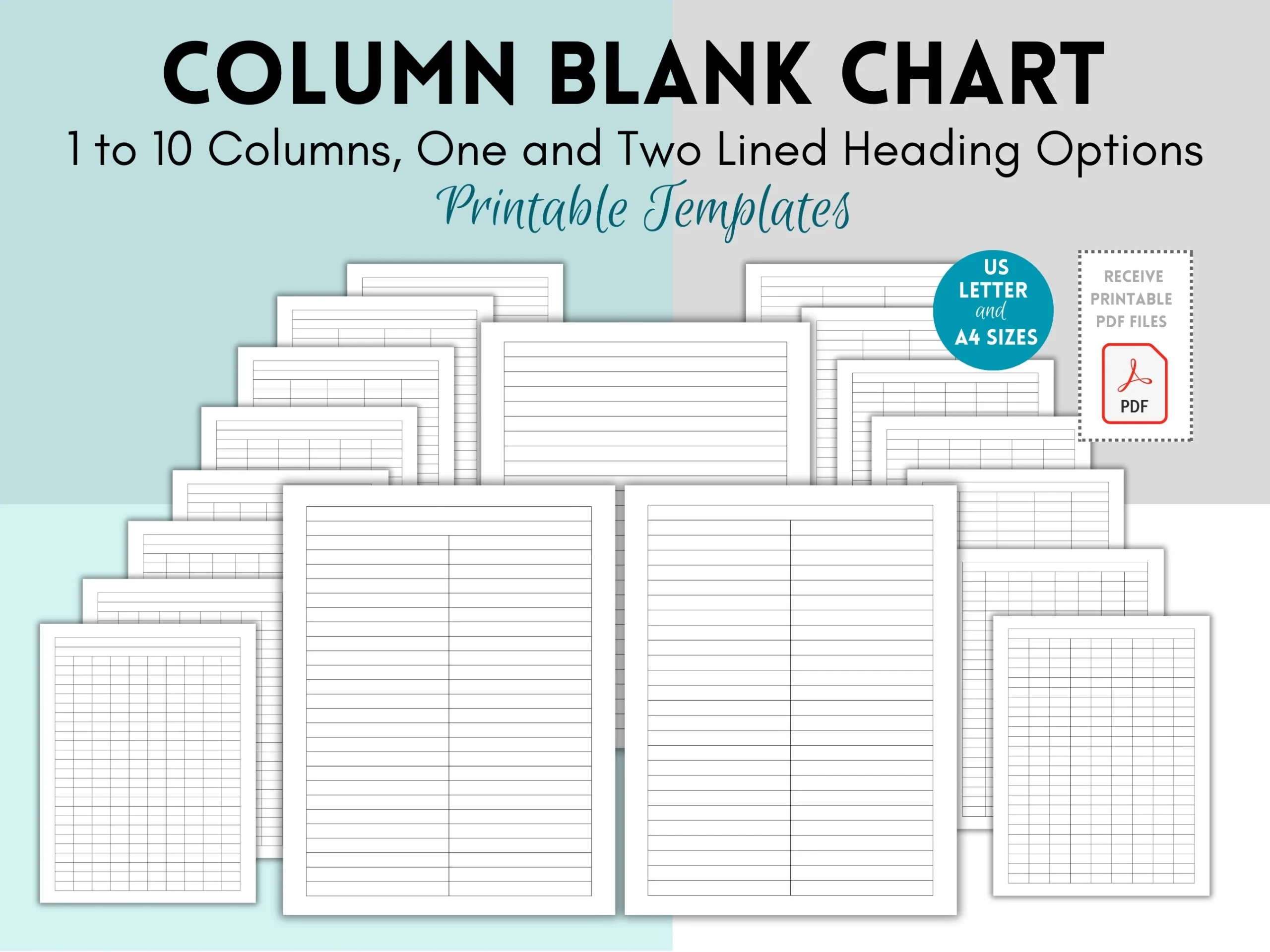 Printable Blank Unlabeled Data Table