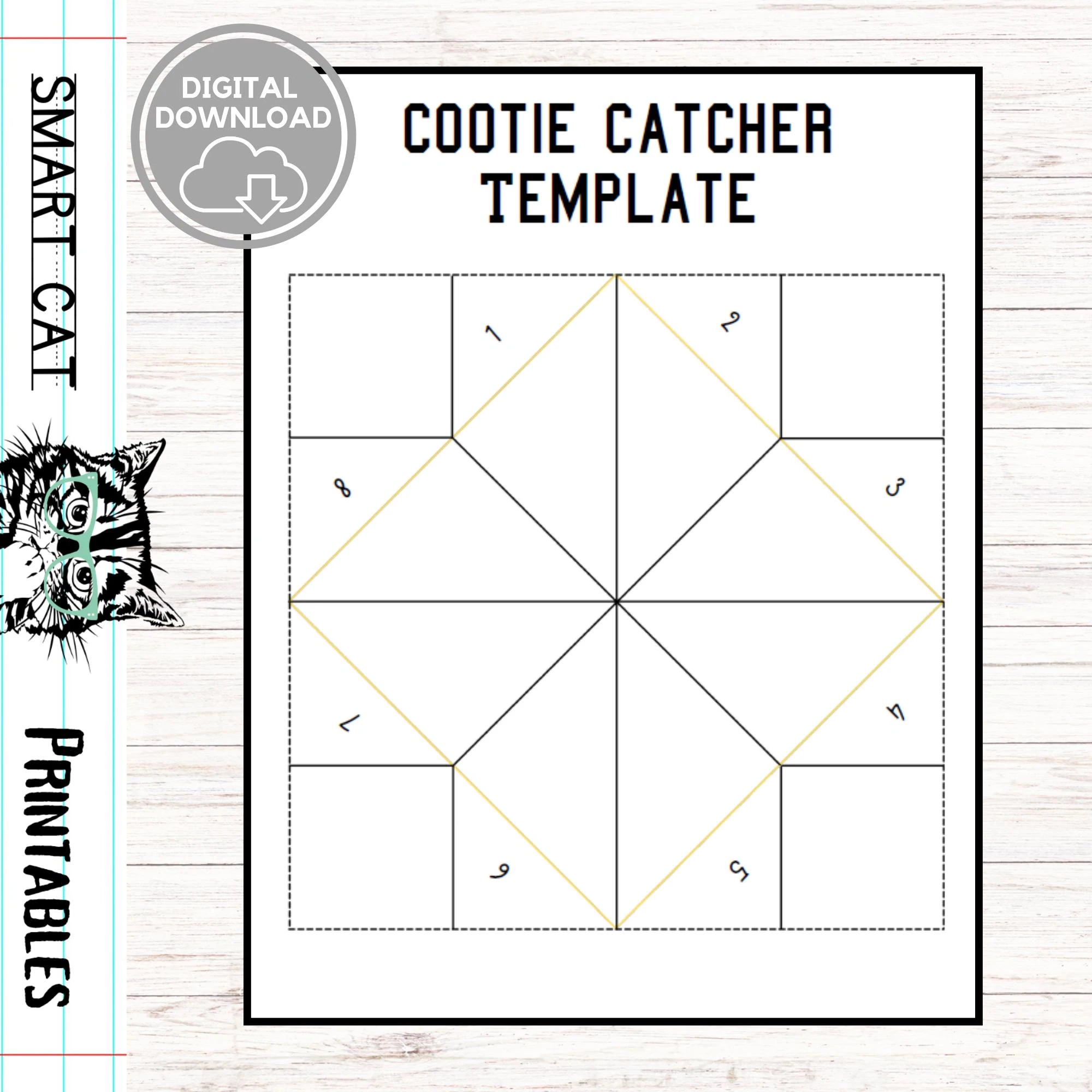 Blank Cootie Catcher Template Printable Cootie Catcher Printable 