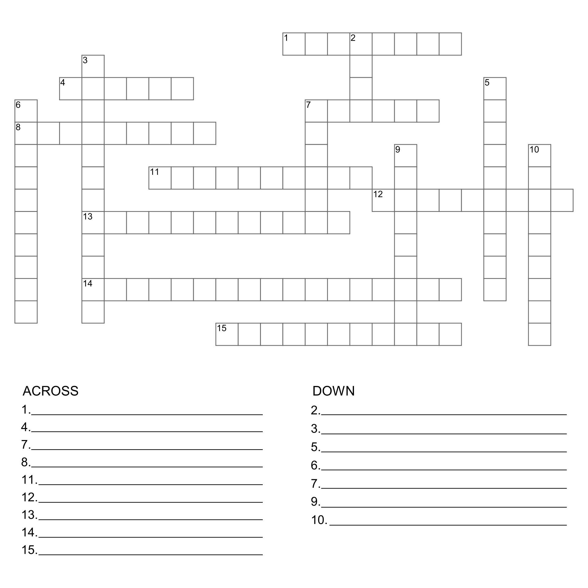 Blank Crossword Template Free Download