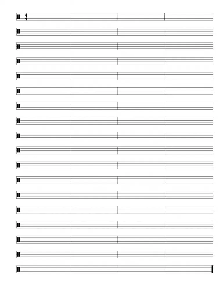Blank Drum Sheet Music PDF Entertainment General 