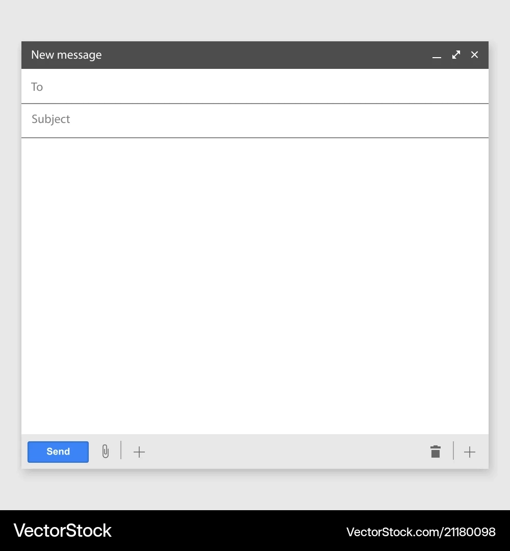 Blank Email Template Royalty Free Vector Image