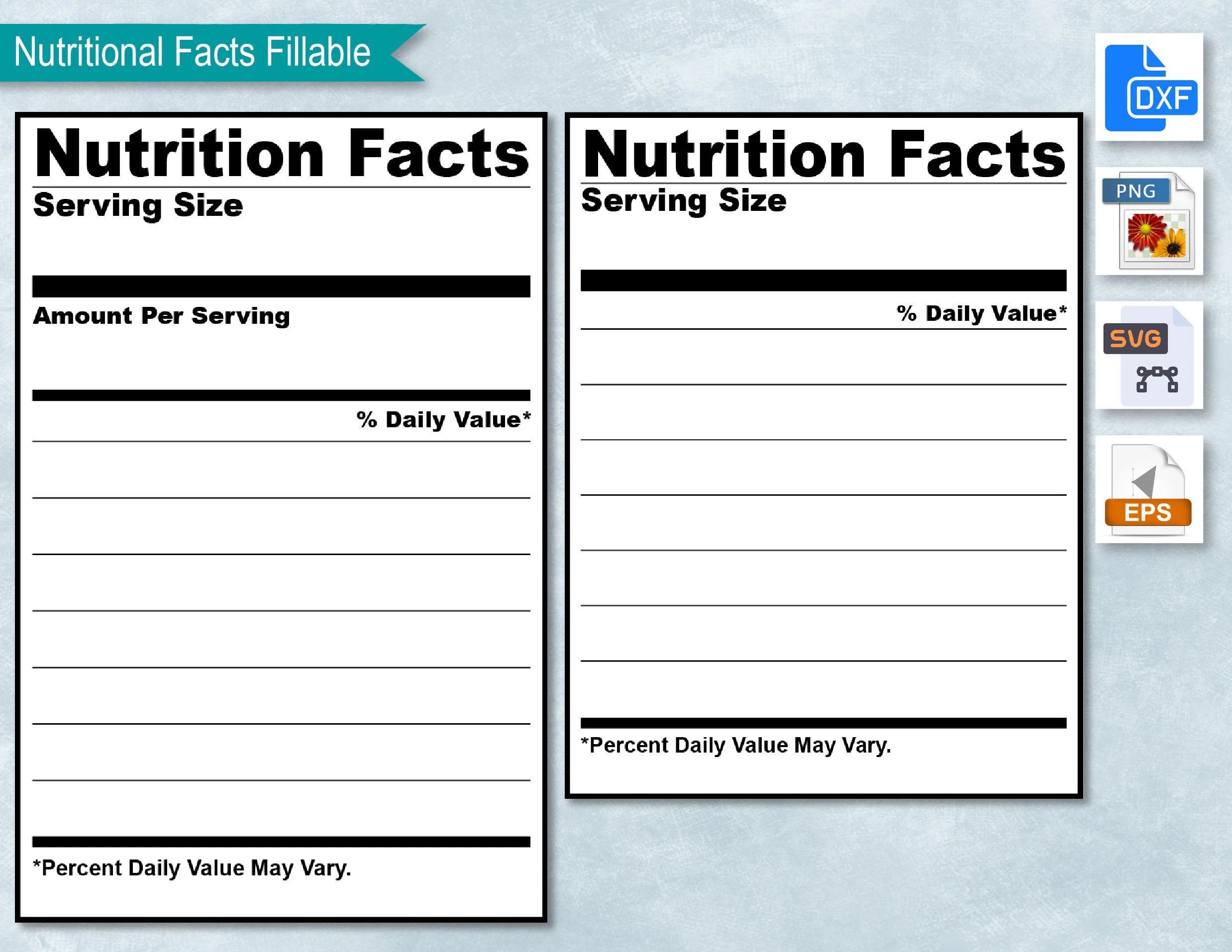 Blank Nutrition Label Printable