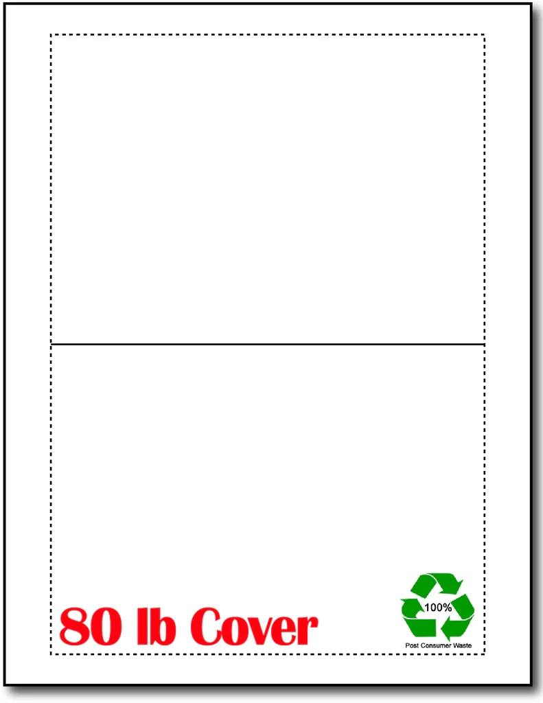 Blank Folding Cards 5 X 7 Print to Edge 80lb Recycled 