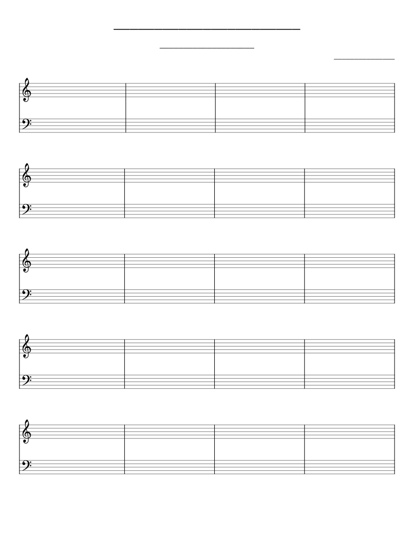 Musical Staff Blank Printable