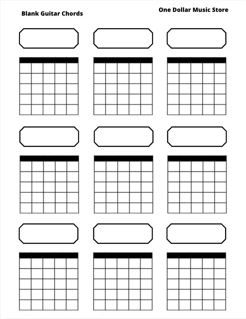 Guitar Chord Blank Chart Printable