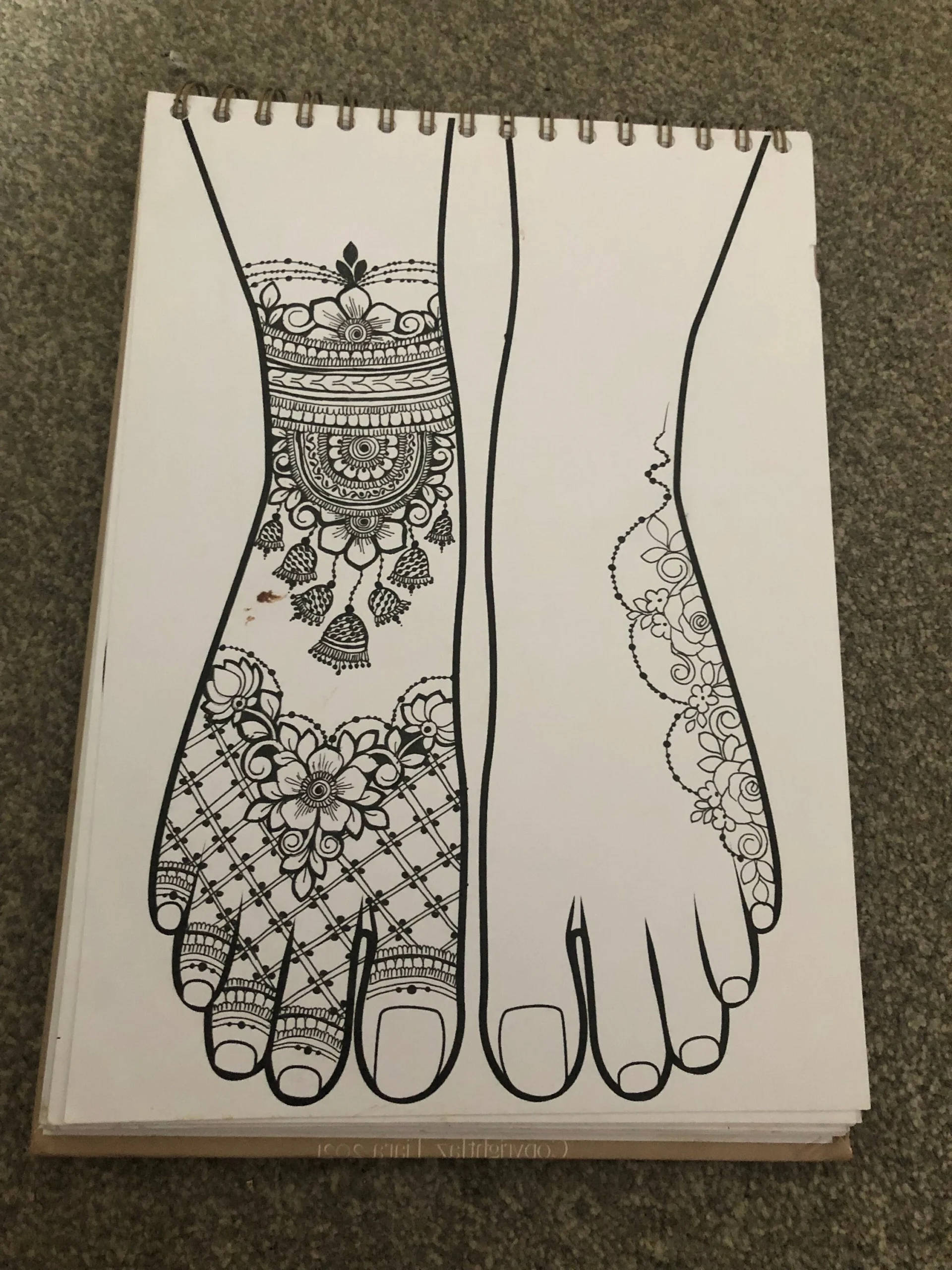 Blank Henna Feet Templates Indian Asian DIGITAL DOWNLOAD Etsy