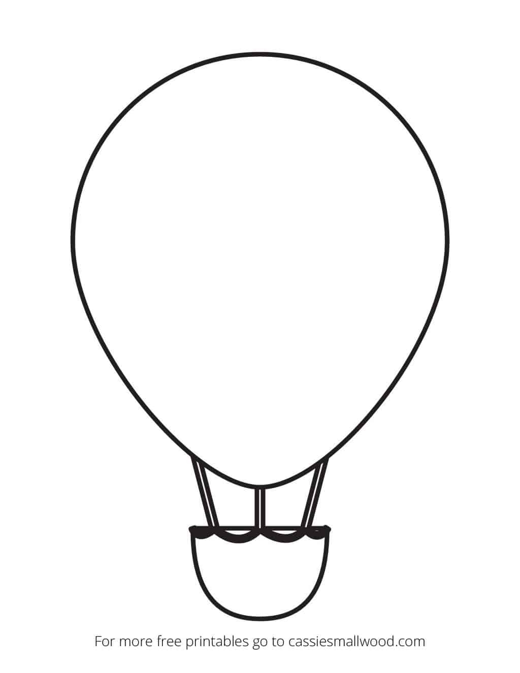 Blank Hot Air Balloon Template Printable Cassie Smallwood