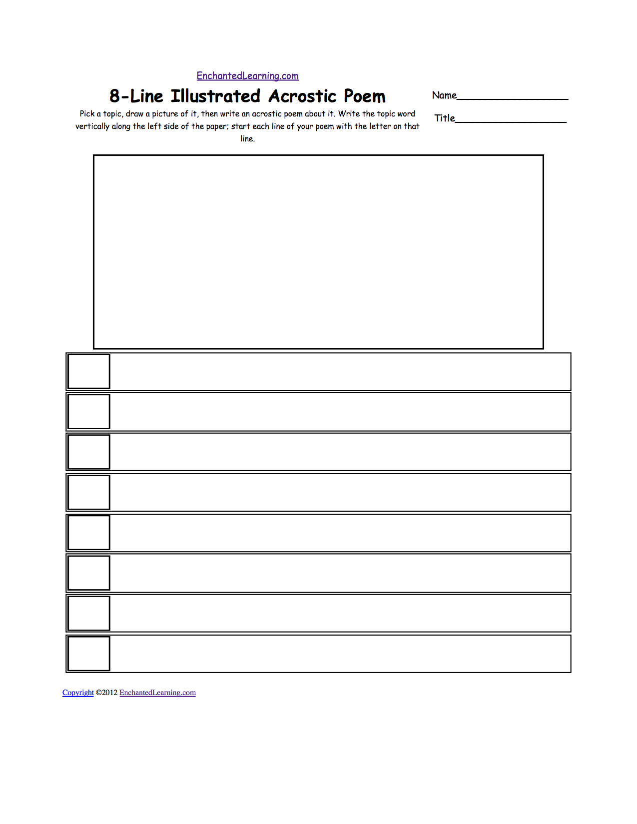 Free Printable Blank Acrostic Poem