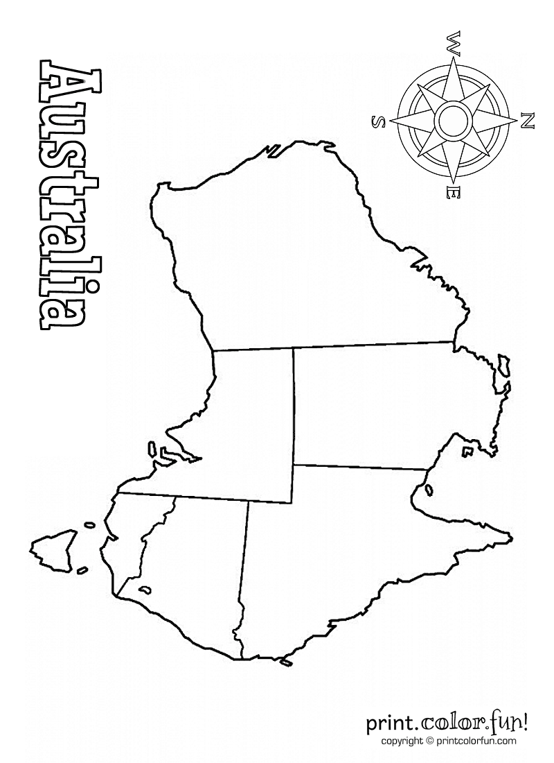 Blank Printable Australia Map