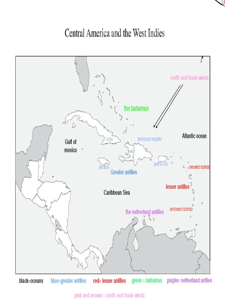 Blank Map Of Caribbean 2 PDF