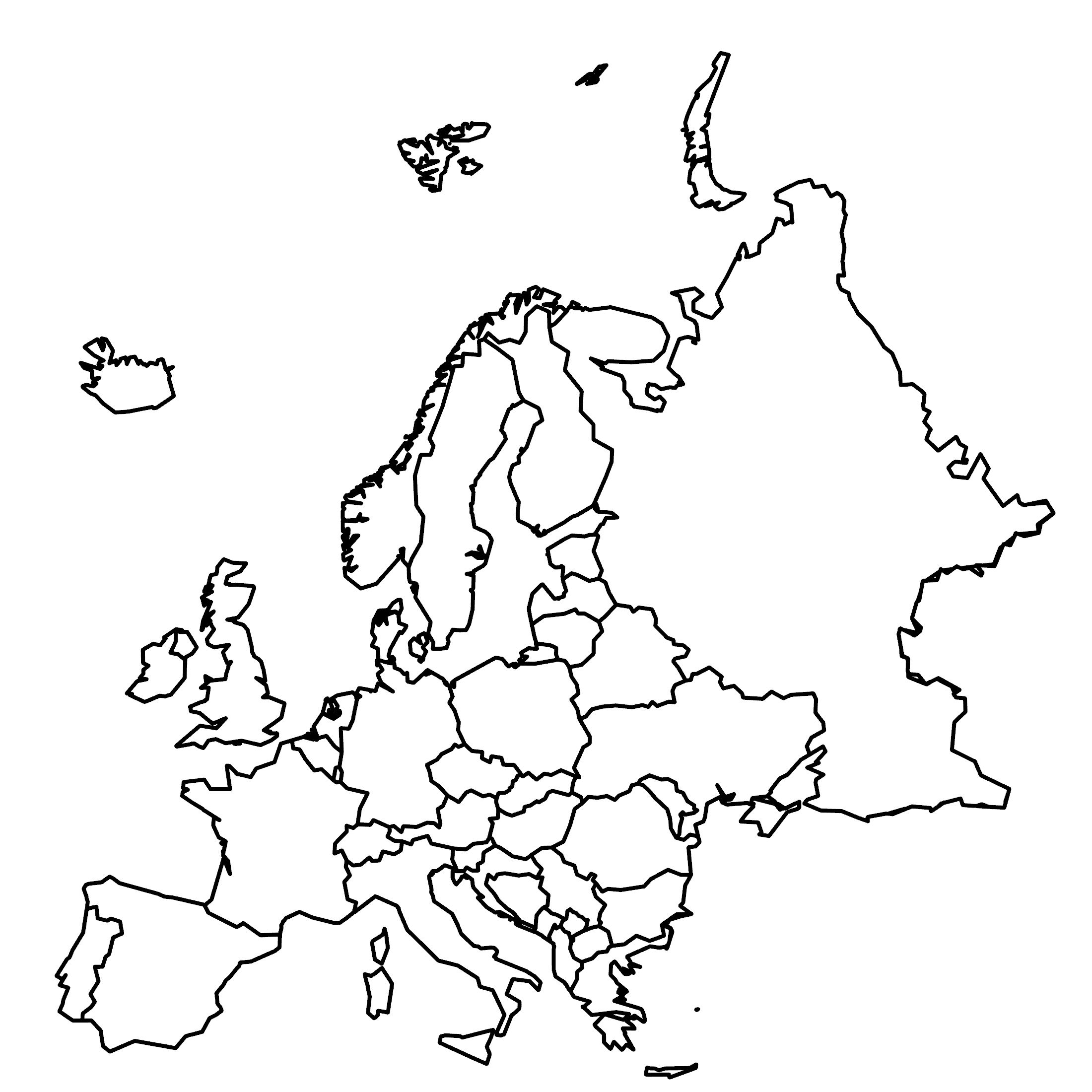 Blank Map Of Europe With Country Outlines GIS Geography 