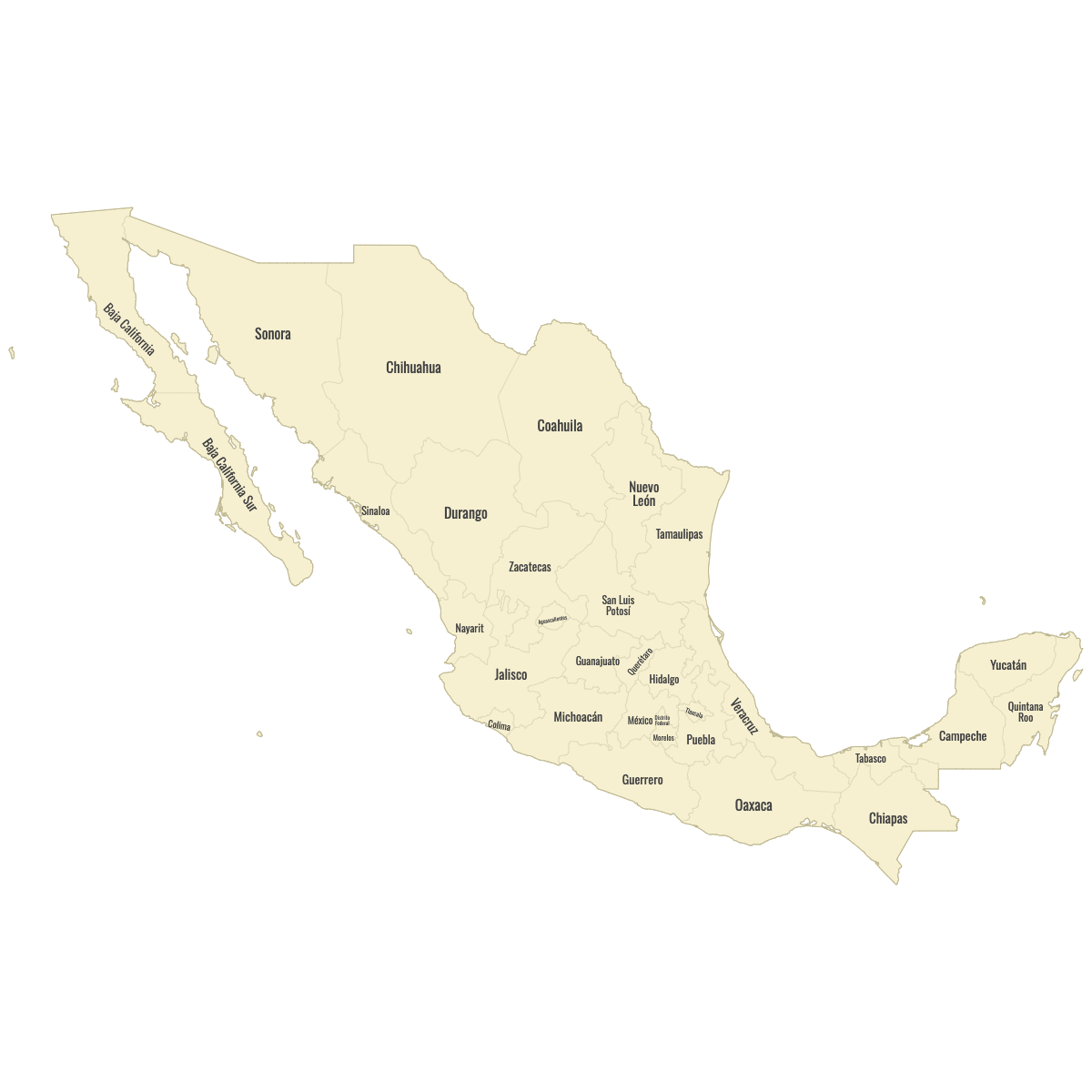 Blank Map Of Mexico States Ultimaps