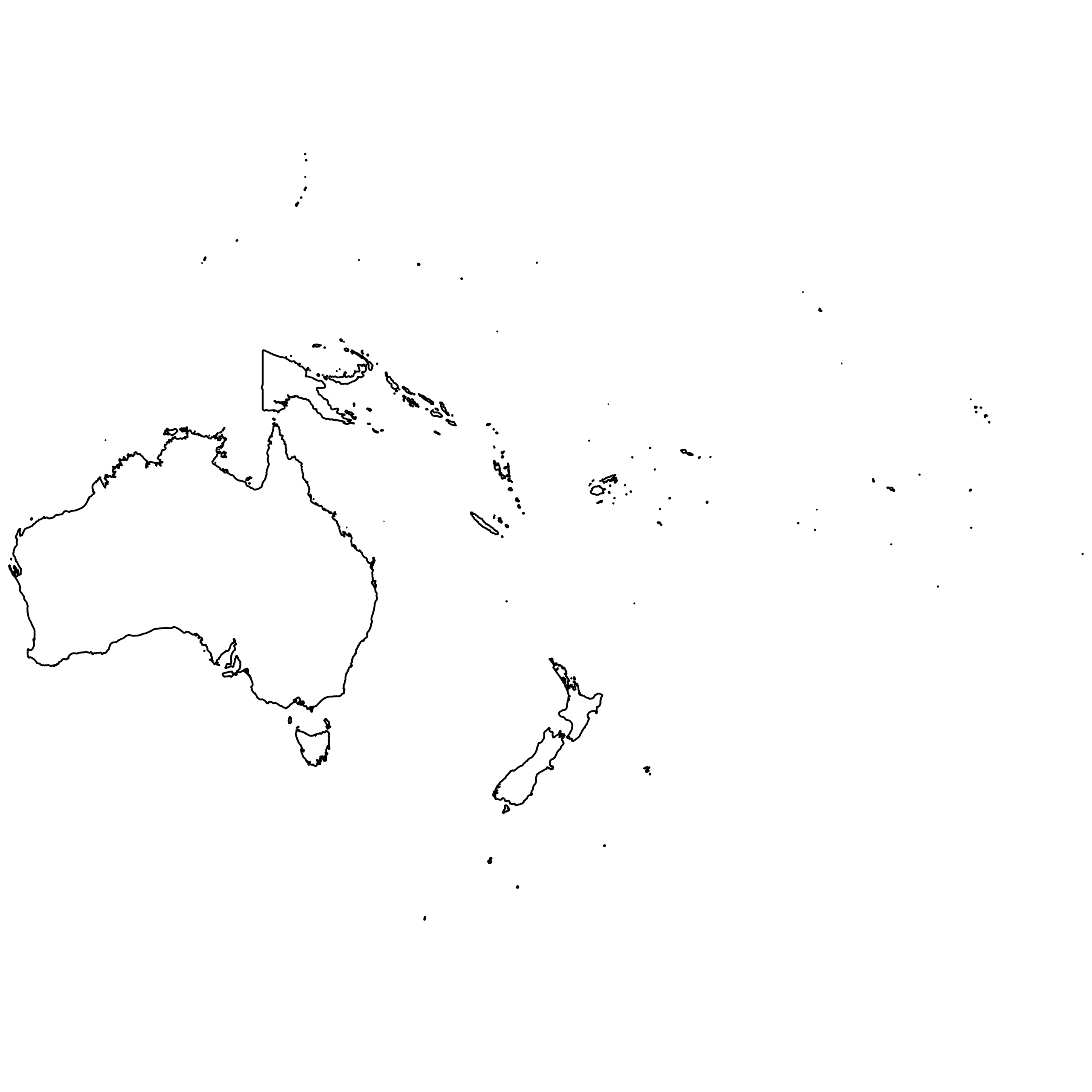 Printable Free Oceania Blank Map