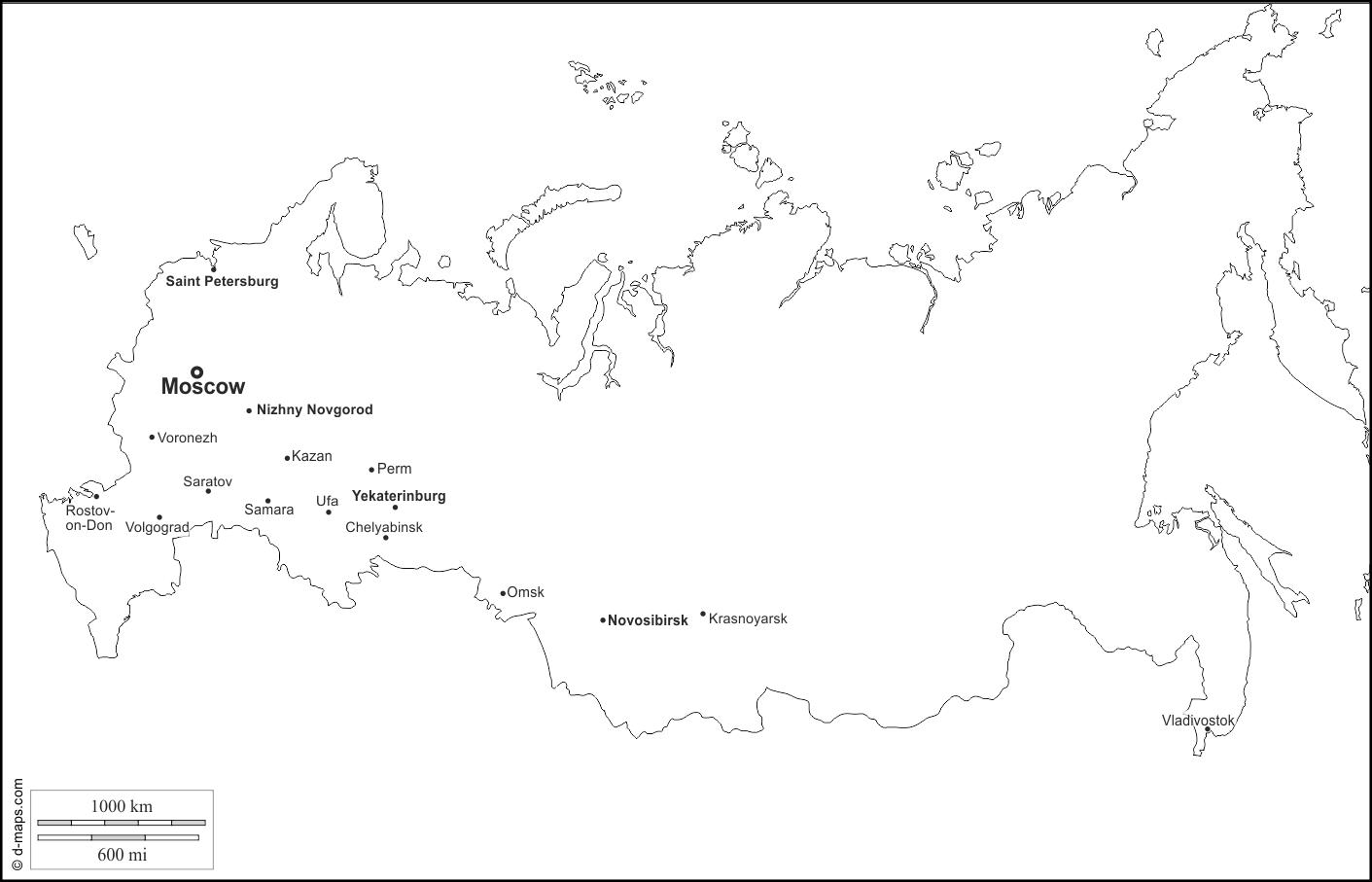 Blank Russia Map Printable